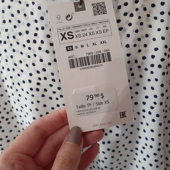 NWT Zara Ditsy Dot Midi Dress - Picture 8 of 14